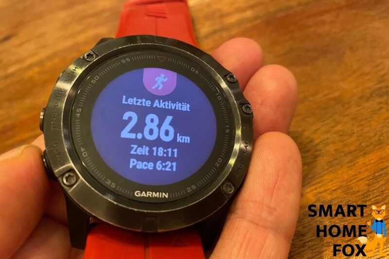 Man sieht den Aktivitätstracker auf der Garmin Fenix 5X Plus.